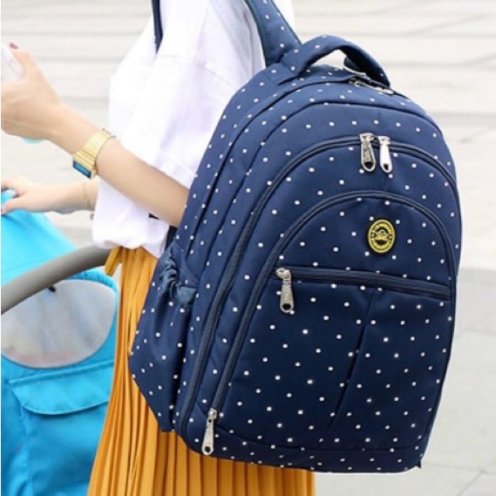 New Large Navy Backpack / Baby Diaper Bag with Accessories Large Capacity.